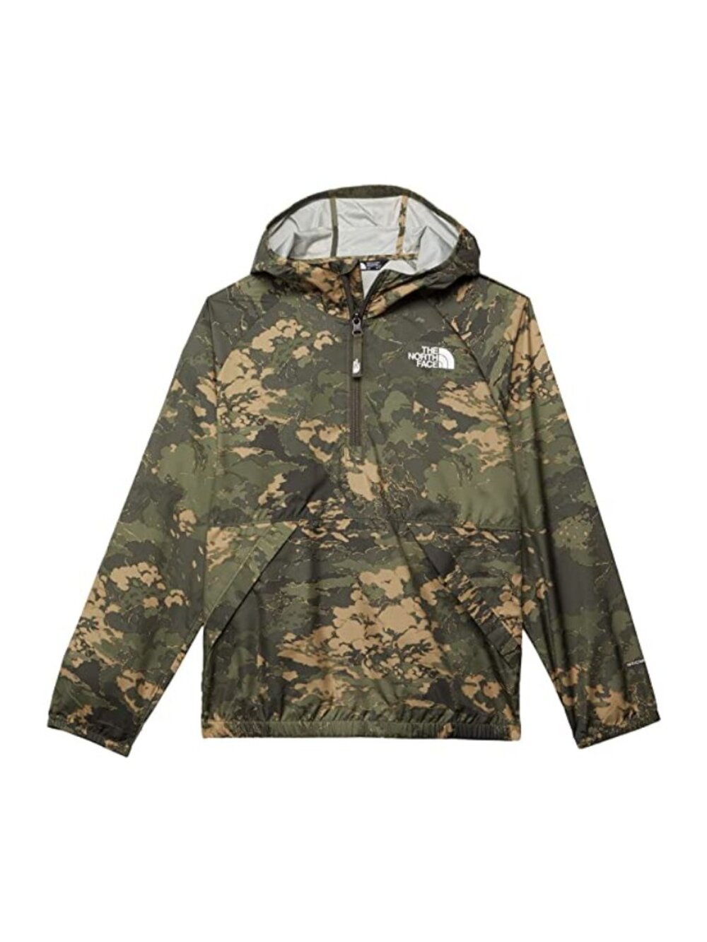 The North Face Kids' Camo Hooded Raincoat in Green & Tan